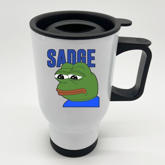 SADGE Meme Front & Back Stainless Steel Travel Mug