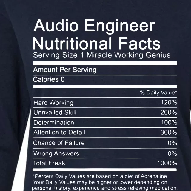 Sound Audio Engineer Nutrition Facts Music Production Gift Womens Cotton Relaxed Long Sleeve T-Shirt