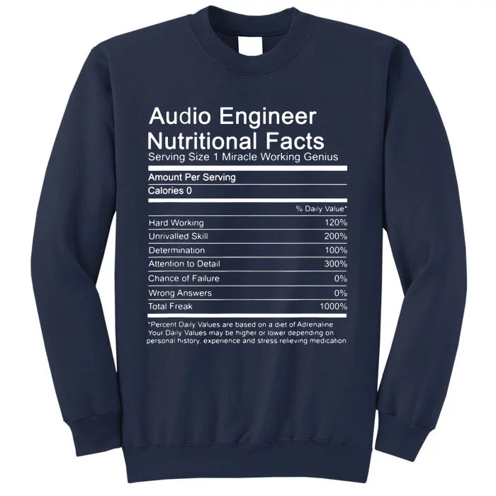 Sound Audio Engineer Nutrition Facts Music Production Gift Sweatshirt