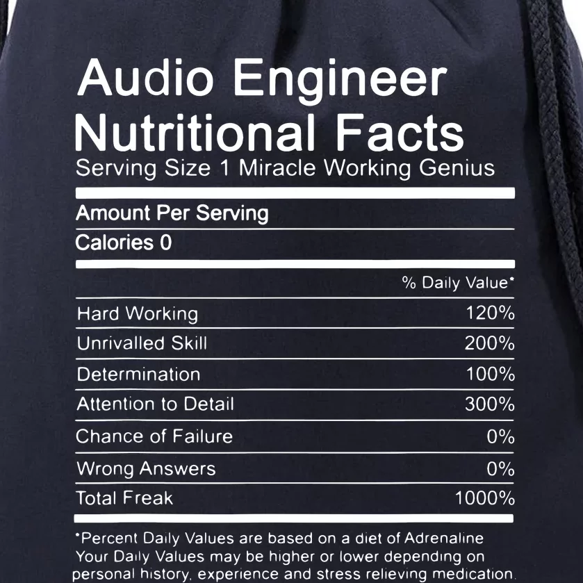 Sound Audio Engineer Nutrition Facts Music Production Gift Drawstring Bag