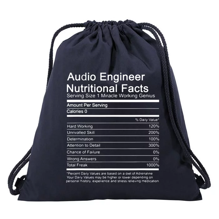 Sound Audio Engineer Nutrition Facts Music Production Gift Drawstring Bag