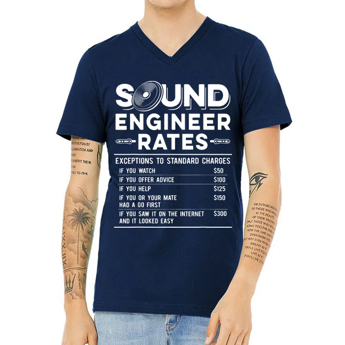 Studio Audio Engineer Rates Funny Sound Guy Tech V-Neck T-Shirt