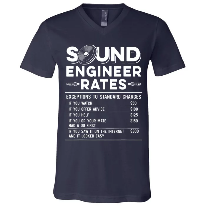 Studio Audio Engineer Rates Funny Sound Guy Tech V-Neck T-Shirt