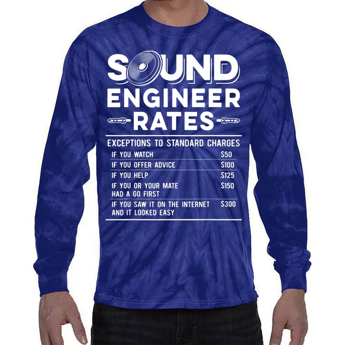 Studio Audio Engineer Rates Funny Sound Guy Tech Tie-Dye Long Sleeve Shirt