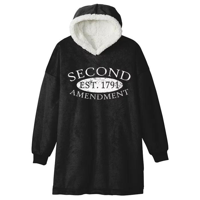 Second Amendment Est. 1791 Right To Bear Arms Hooded Wearable Blanket