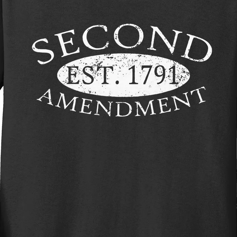 Second Amendment Est. 1791 Right To Bear Arms Kids Long Sleeve Shirt