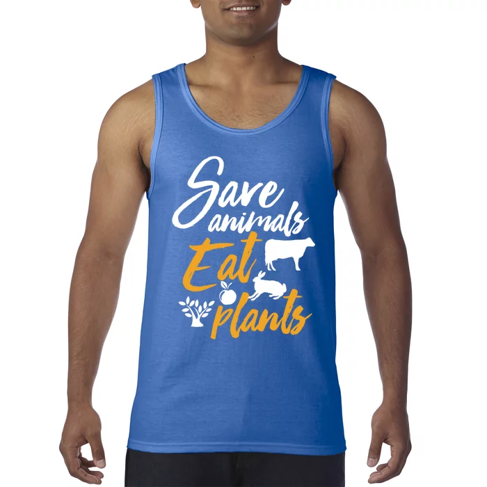 Save Animals Eat Plants Funny Vegan Vegetarian Animal Lover Gift Tank Top