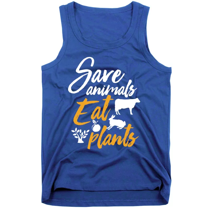 Save Animals Eat Plants Funny Vegan Vegetarian Animal Lover Gift Tank Top