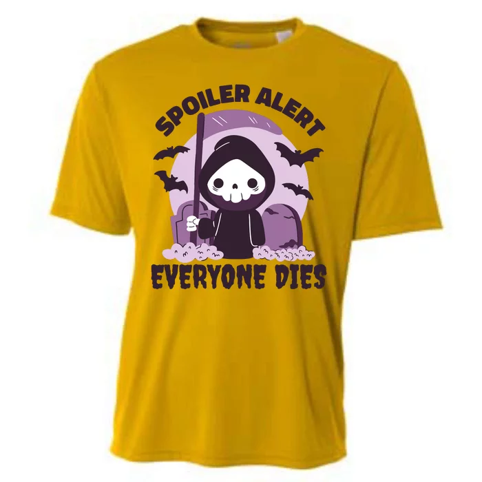 Spoiler Alert Everyone Dies Reaper Halloween Cooling Performance Crew T-Shirt