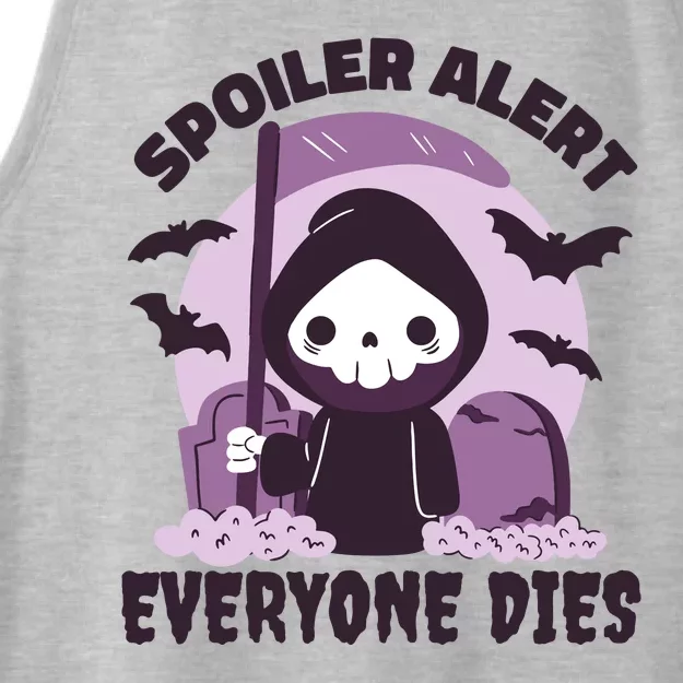 Spoiler Alert Everyone Dies Reaper Halloween Ladies Tri-Blend Wicking Tank