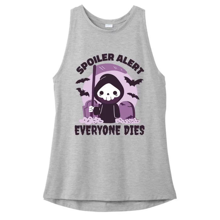 Spoiler Alert Everyone Dies Reaper Halloween Ladies Tri-Blend Wicking Tank