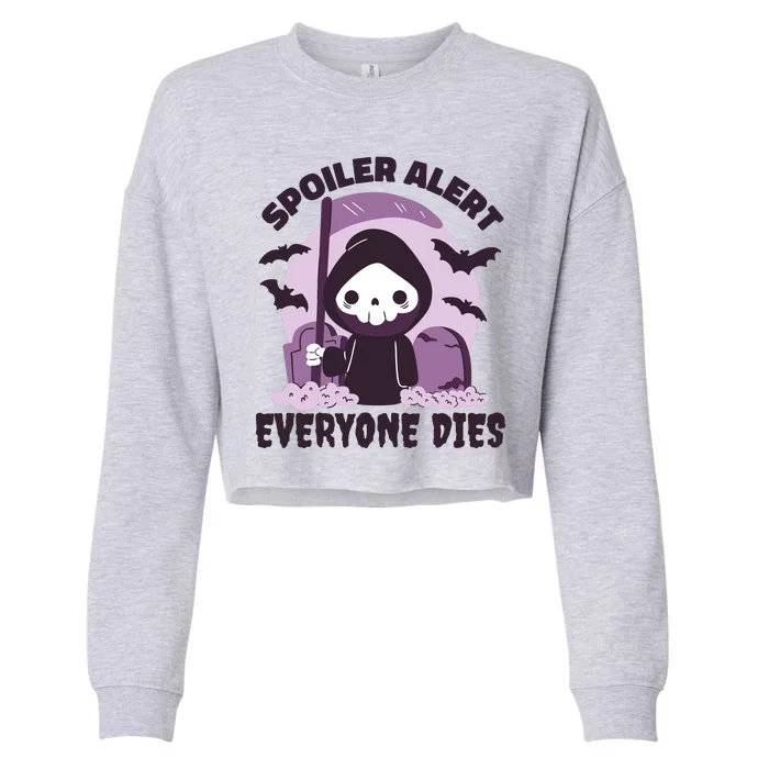 Spoiler Alert Everyone Dies Reaper Halloween Cropped Pullover Crew