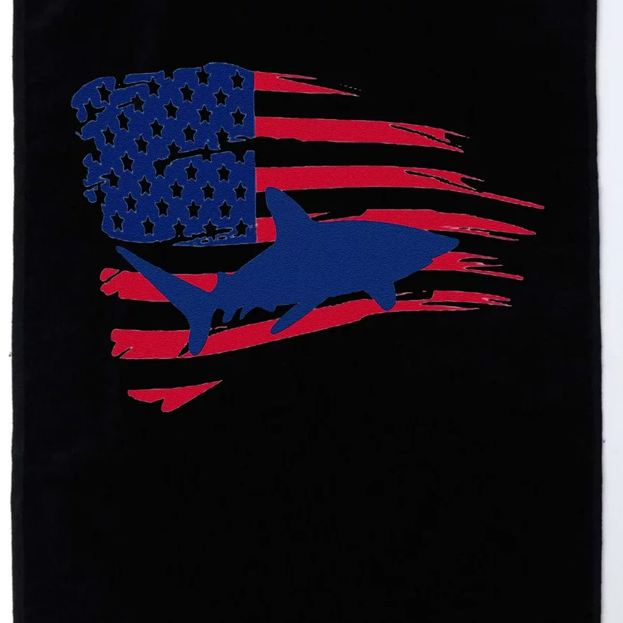 Shark American Flag Saltwater Fishing Deep Sea Fish Trip USA Platinum Collection Golf Towel