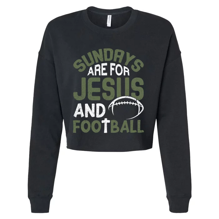 Sundays Are For Jesus & Football Draft Day Fantasy Cropped Pullover Crew