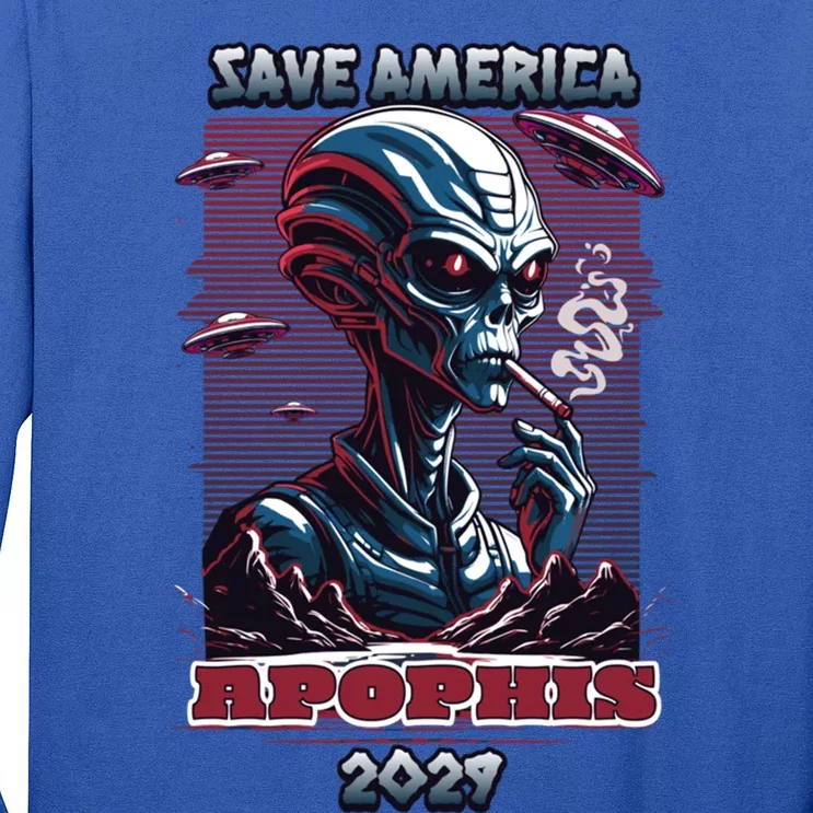 Save America Funny Alien Asteroid Apophis 2029 Gift Long Sleeve Shirt