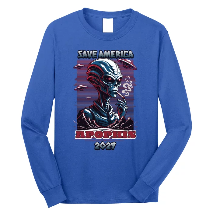 Save America Funny Alien Asteroid Apophis 2029 Gift Long Sleeve Shirt