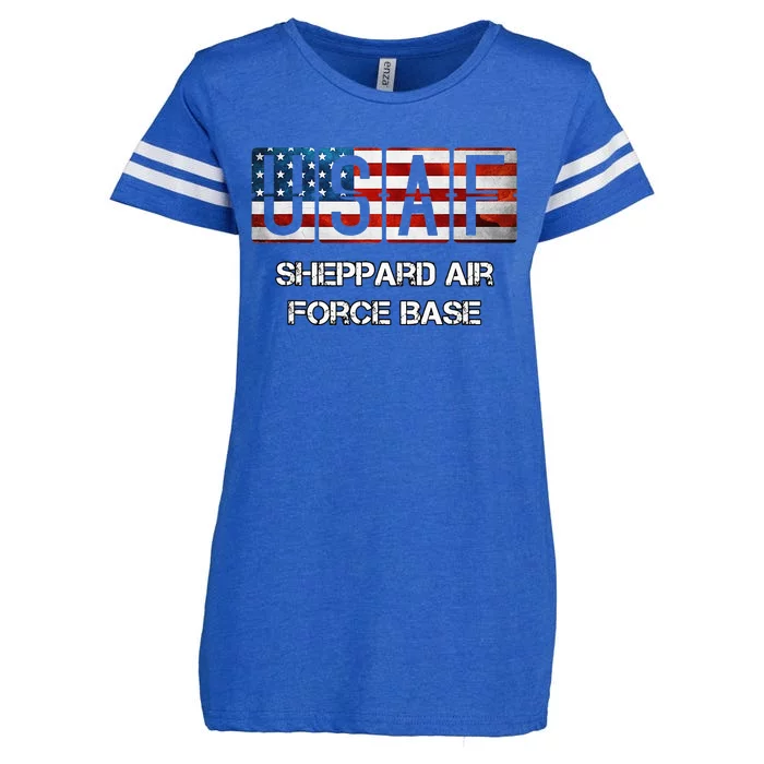 Sheppard A.Ir Force Base Distressed Enza Ladies Jersey Football T-Shirt