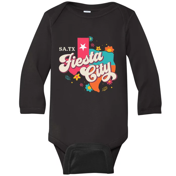 San Antonio Fiesta City Cinco De Mayo Fiesta Squad Texas Baby Long Sleeve Bodysuit