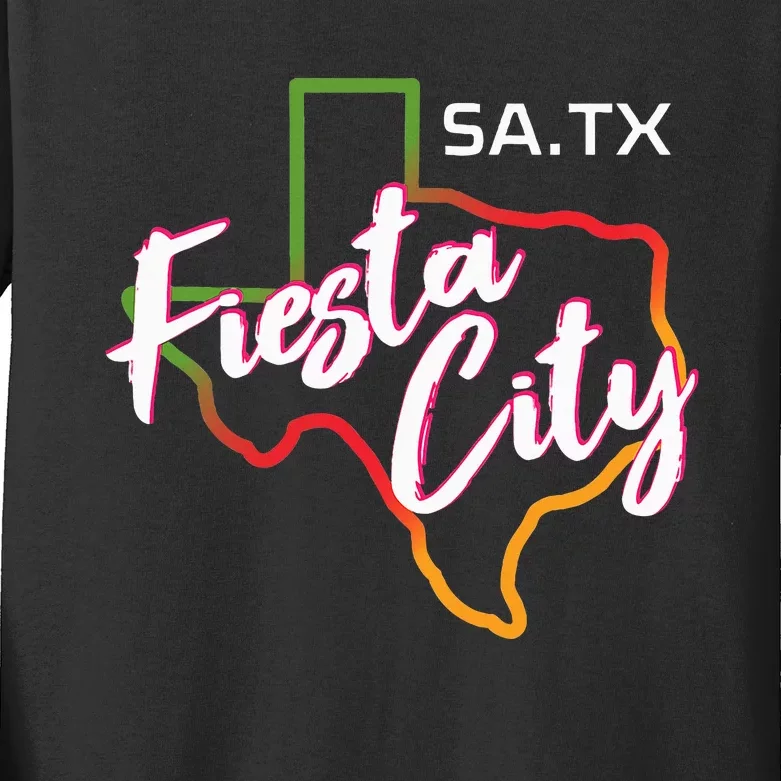 San Antonio Fiesta City Cinco De Mayo Fiesta Squad Texas Kids Long Sleeve Shirt