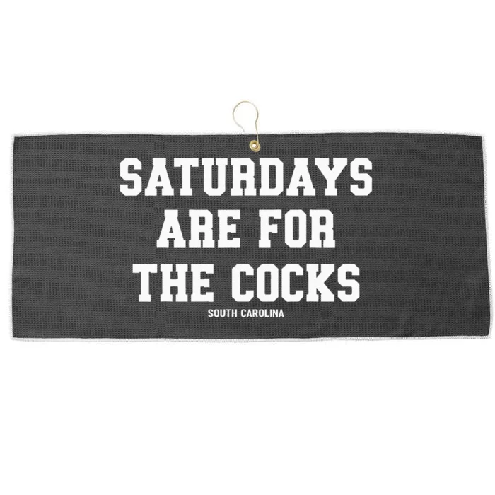 Saturdays Are For The Cocks Large Microfiber Waffle Golf Towel