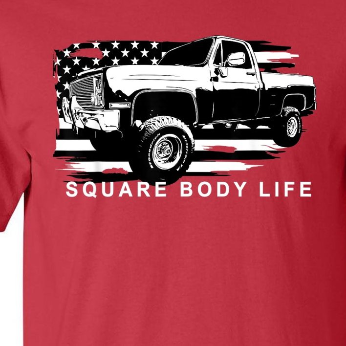 Squarebody American Flag Square Body Truck Tall T-Shirt