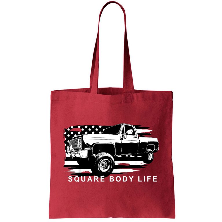 Squarebody American Flag Square Body Truck Tote Bag