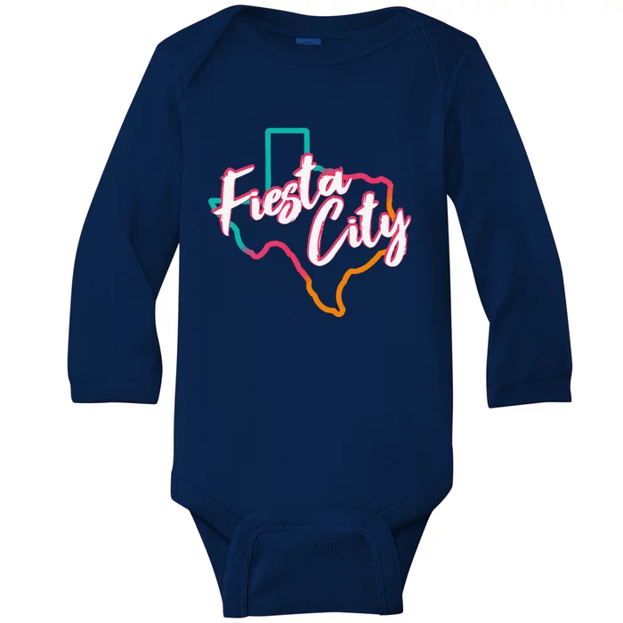 San Antonio Fiesta City Fans Baby Long Sleeve Bodysuit