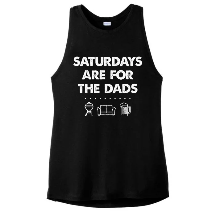 Saturdays Are For The Dads Fathers Day New Dad Gift Ladies Tri-Blend Wicking Tank