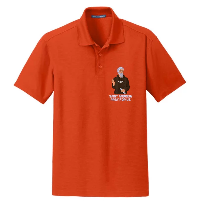 St Andrew Fishing Patron Saint Of Fisherman Catholic Saint Dry Zone Grid Performance Polo