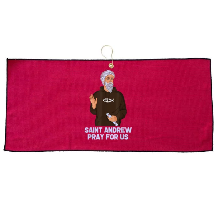 St Andrew Fishing Patron Saint Of Fisherman Catholic Saint Large Microfiber Waffle Golf Towel