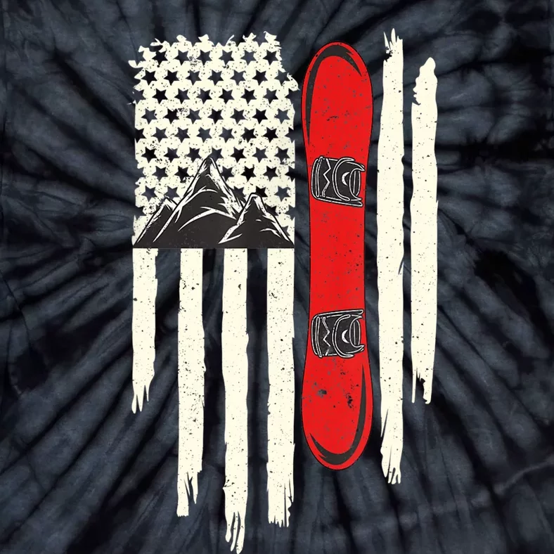 Snowboard American Flag Winter Sports Alpine Snowboarding TShirt Tie-Dye T-Shirt