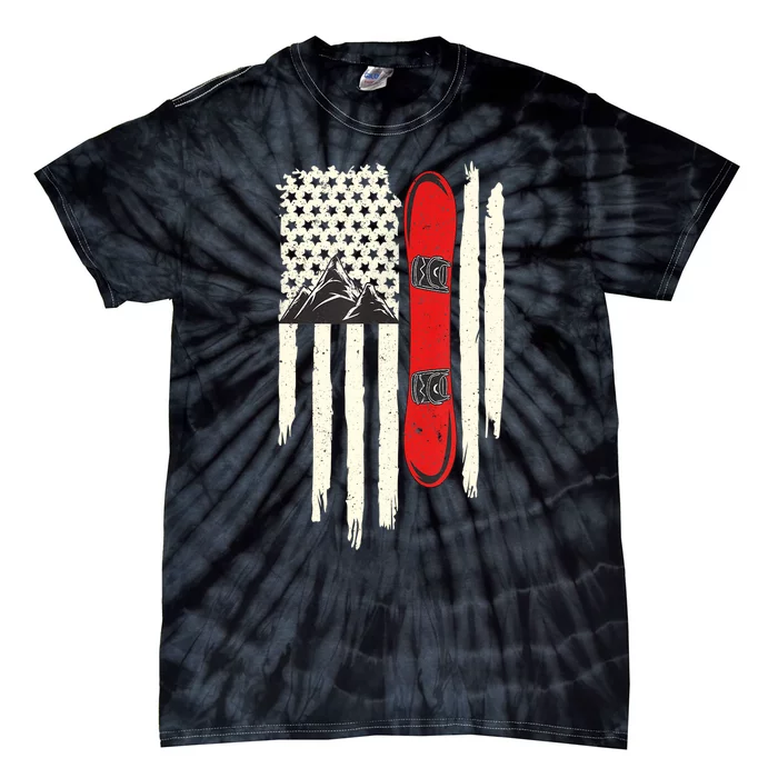 Snowboard American Flag Winter Sports Alpine Snowboarding TShirt Tie-Dye T-Shirt