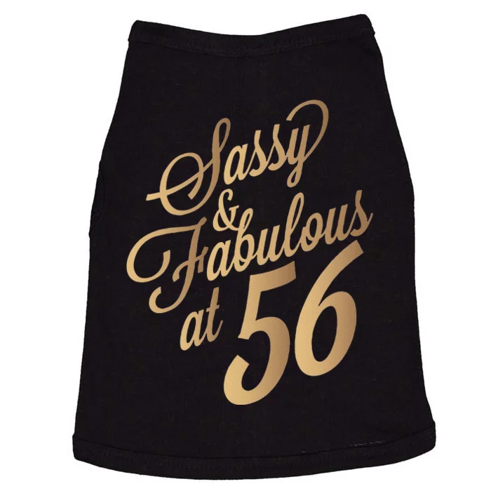 Sassy And Fabulous At 56 Year Old Women 56th Birthday Gifts Doggie Tank