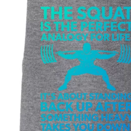 Squat Analogy For Life Gym Motivational Great Gift Doggie 3-End Fleece Hoodie