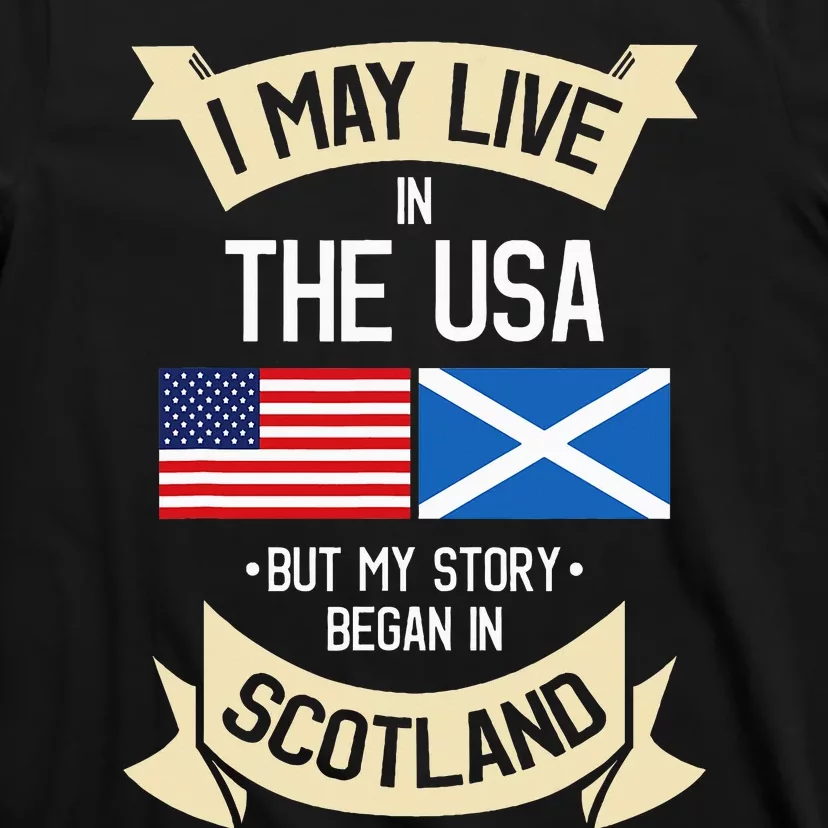 Scotland American Flag Usa Scottish Roots Gifts T-Shirt