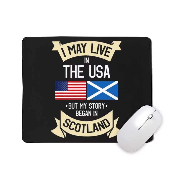 Scotland American Flag Usa Scottish Roots Gifts Mousepad