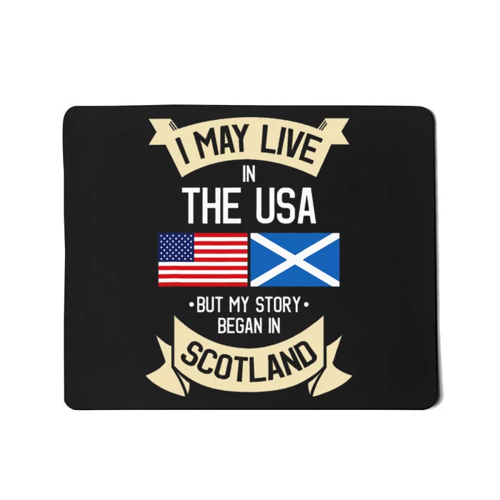 Scotland American Flag Usa Scottish Roots Gifts Mousepad