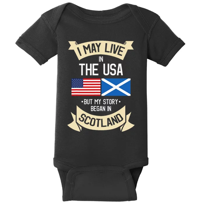 Scotland American Flag Usa Scottish Roots Gifts Baby Bodysuit