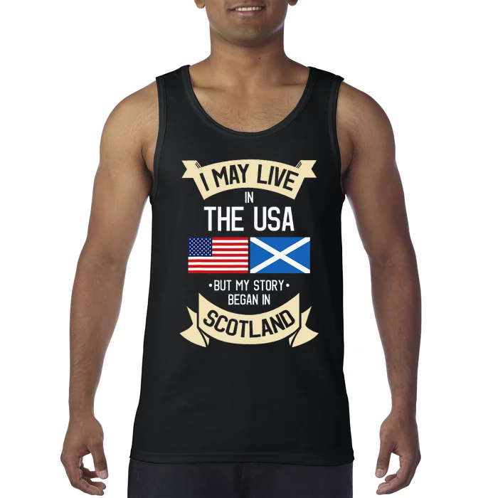 Scotland American Flag Usa Scottish Roots Gifts Tank Top