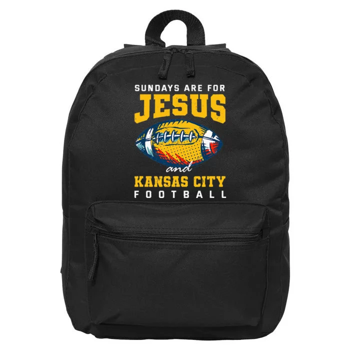 Sundays Are For Jesus And Kansas City Football Missouri 16 in Basic Backpack