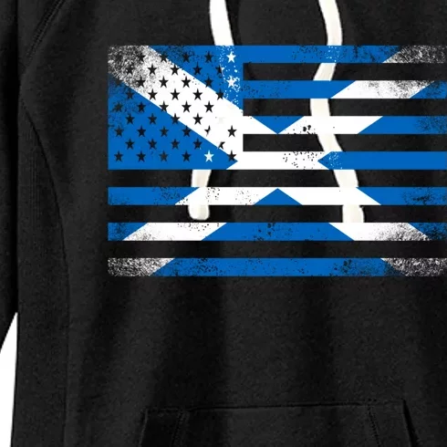 Scottish American Flag Proud Scotland Usa Cute Gift Women's Fleece Hoodie