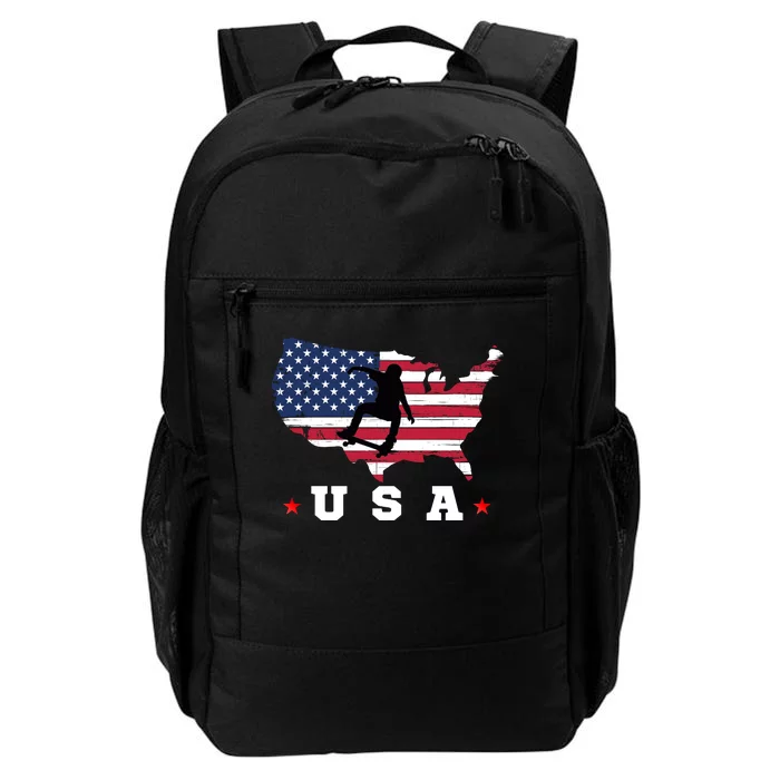 Skateboader American Flag Usa Patriotic Sports American Skateboarding Skater Daily Commute Backpack