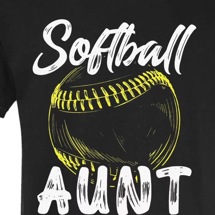 Softball Aunt For  Family Matching Players Mothers Day Garment-Dyed Heavyweight T-Shirt