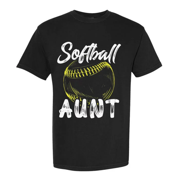 Softball Aunt For  Family Matching Players Mothers Day Garment-Dyed Heavyweight T-Shirt