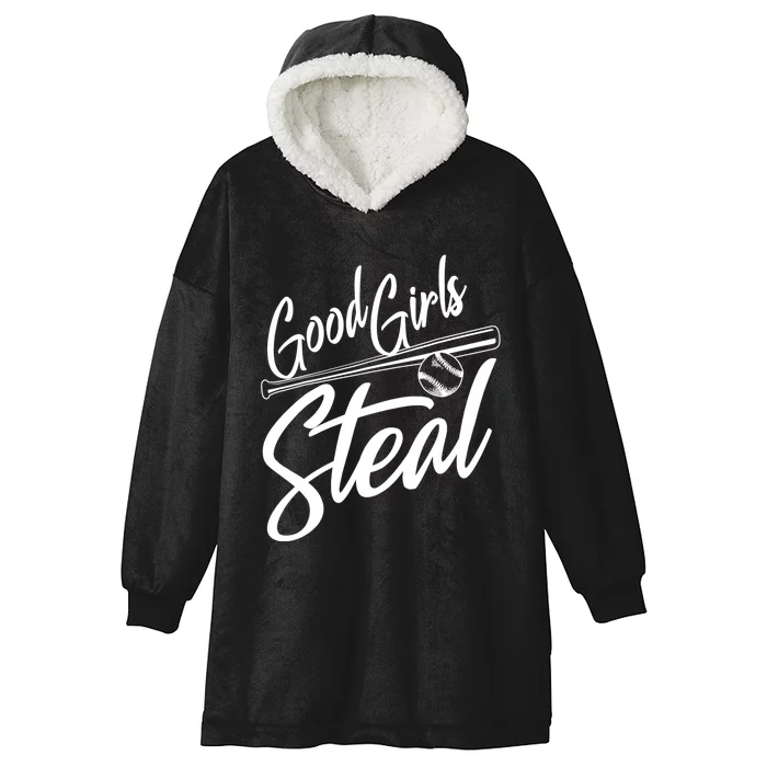 Softball Art For Women Good Steal Baseball Pitcher Hooded Wearable Blanket