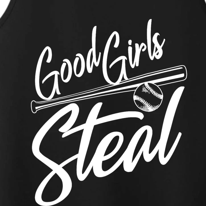 Softball Art For Women Good Steal Baseball Pitcher Performance Tank