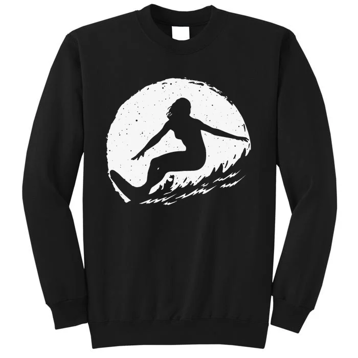 Surf Art For  Beach Surfer Hawaiian Wave Surfing Sweatshirt