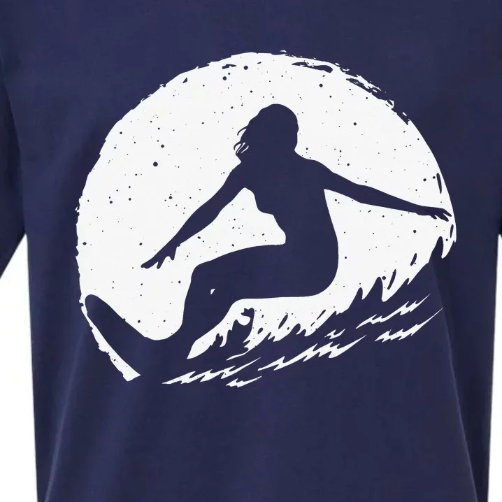 Surf Art For  Beach Surfer Hawaiian Wave Surfing Sueded Cloud Jersey T-Shirt