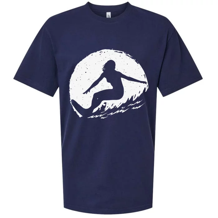 Surf Art For  Beach Surfer Hawaiian Wave Surfing Sueded Cloud Jersey T-Shirt