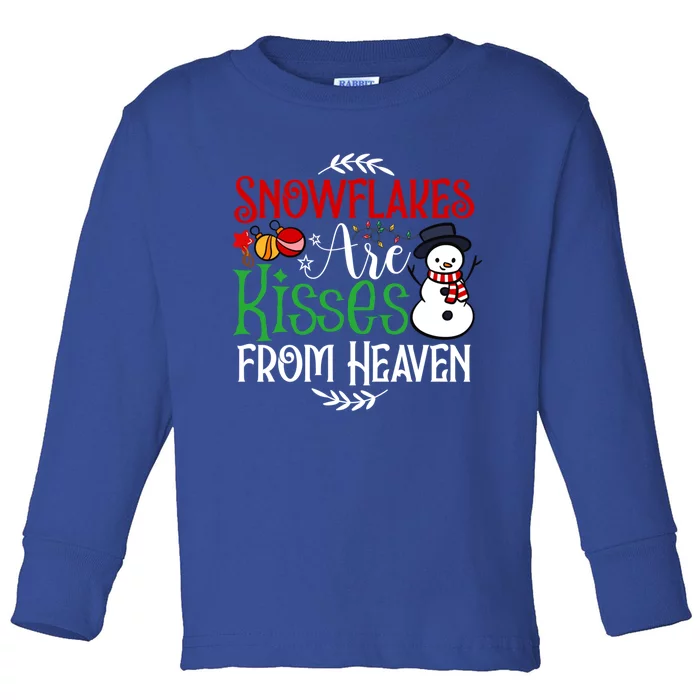 Snowflakes Are From Heaven Funny Christmas Santa Great Gift Toddler Long Sleeve Shirt